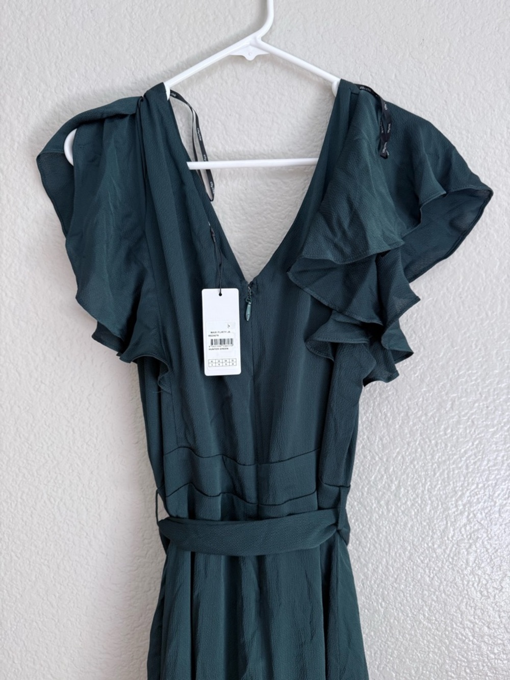 City Chic Plus Size Flirty Jen Maxi Dress green Ruffle Hem High Low - Picture 5 of 6